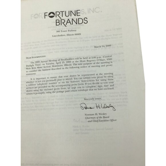 1999 Fortune Brands Annual Report & CEO Letter | Moen Titleist Jim Beam - Picture 9 of 15